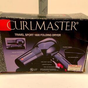Curl Master 1600 Travel / Sport Foldable Hair Dryer: New Open Box